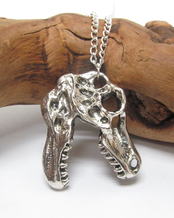 Trex dinosaur bone pendant necklace