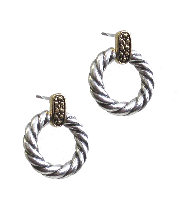 ROPE TEXTURED HOOP EARRING