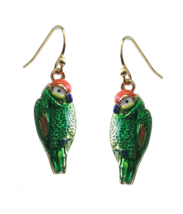 TROPICAL BIRD THEME EARRING - PARROT