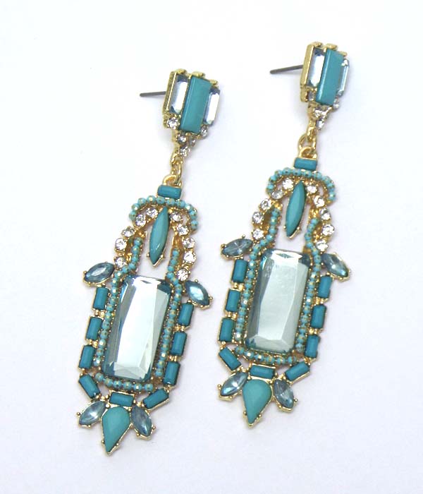 Crystal and acrylic mix drop earring