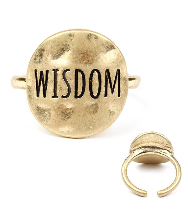 Handmade metal disk ring - wisdom