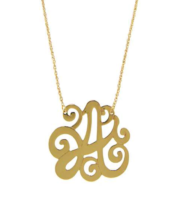 Monogram pendant necklace - a