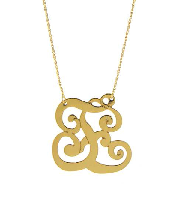 MONOGRAM PENDANT NECKLACE - E