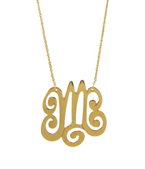 MONOGRAM PENDANT NECKLACE - M