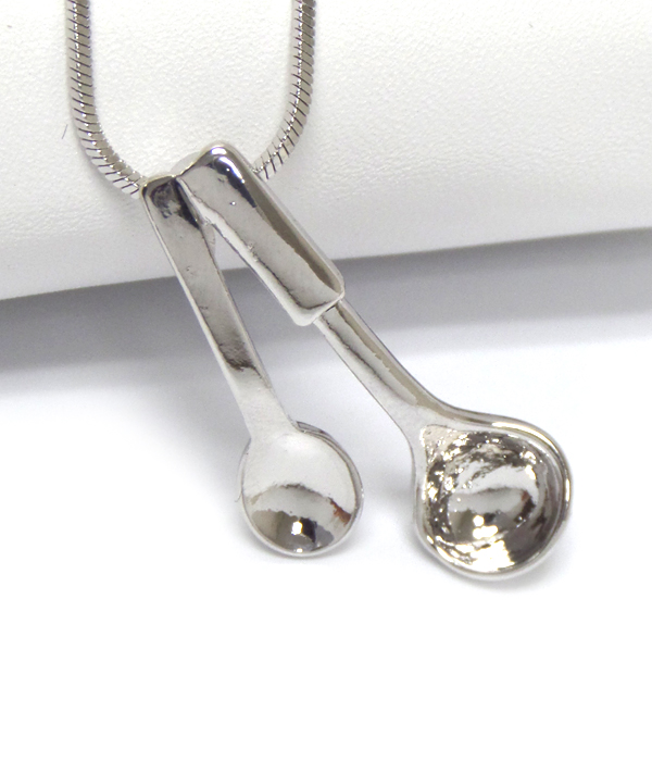 Made in korea whitegold plating crystal spoons pendant necklace