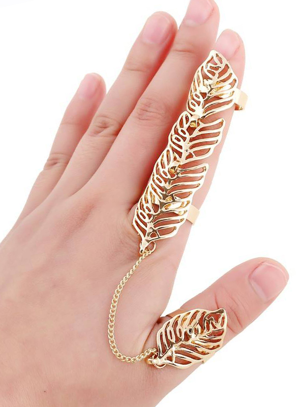 Crystal stud metal slave ring set