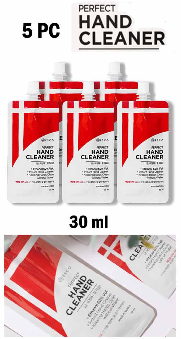 30 ML POCKET SIZE GEL TYPE MILD STRENGTH (ETHANOL 62%) HAND SANITIZER  KILL 99% MADE IN KOREA (5 PC)