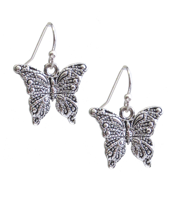 TEXTURED BUTTERFLY EARRING