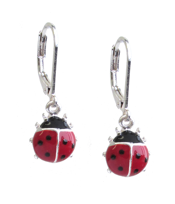 GARDEN THEME EPOXY LADYBUG EARRING