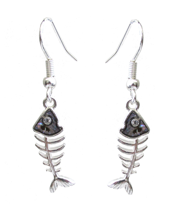 ABALONE FISH BONE EARRING