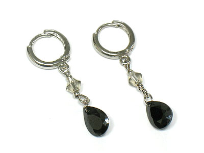 Facet crystal linear drop earring