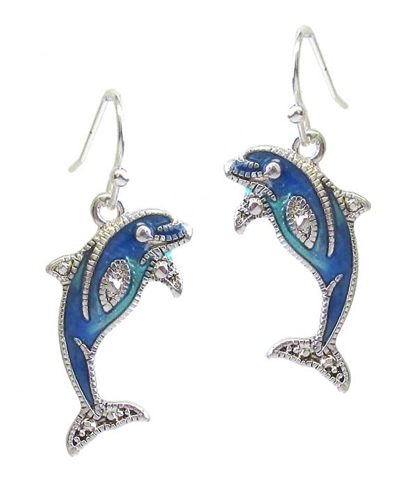 SEALIFE THEME EPOXY EARRING - DOLPHIN