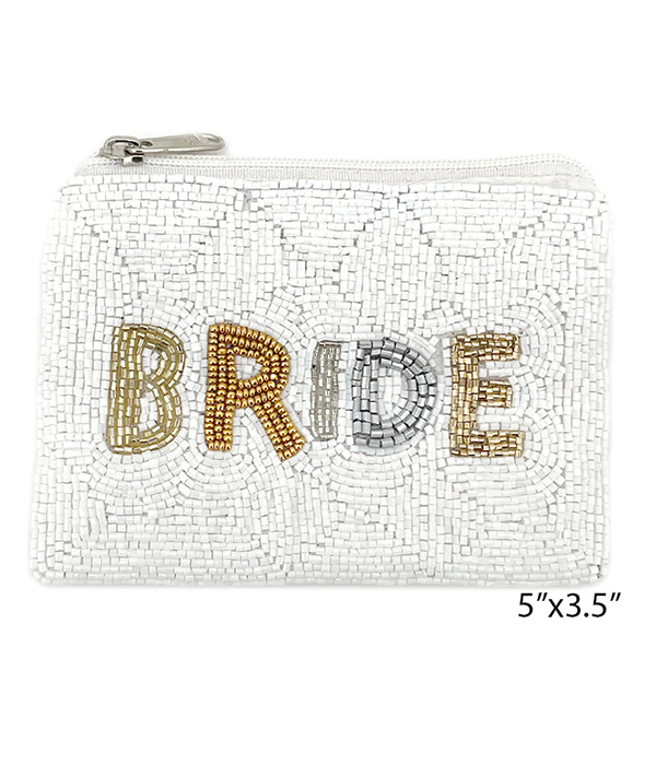 BRIDE THEME HANDMADE MULTI SEEDBEAD WALLET COIN PURSE