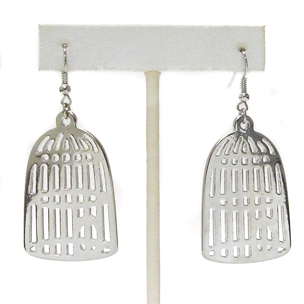 METAL BIRD CAGE EARRING