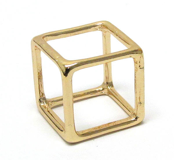 Perfect metal cube architectural ring