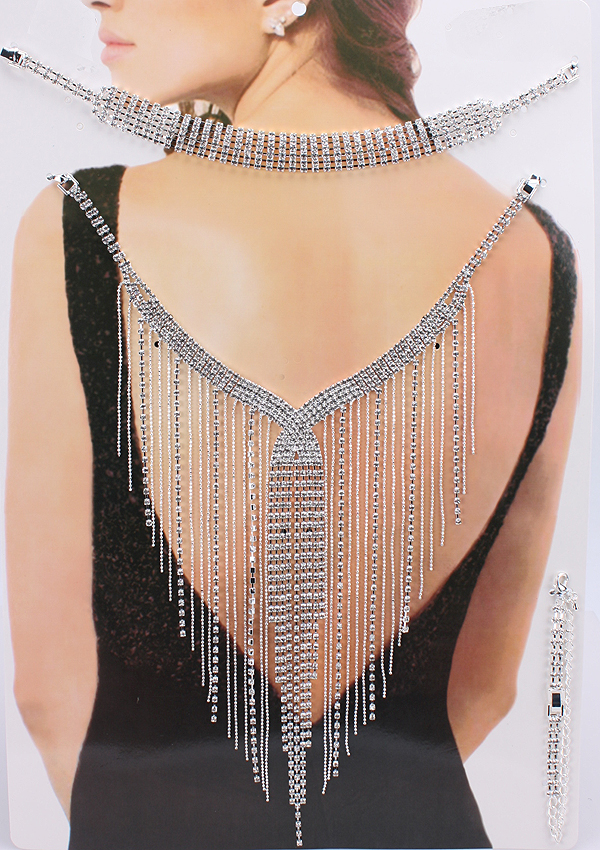 Multi function party back jewelry - chocker or casual or evening necklace or back jewelry