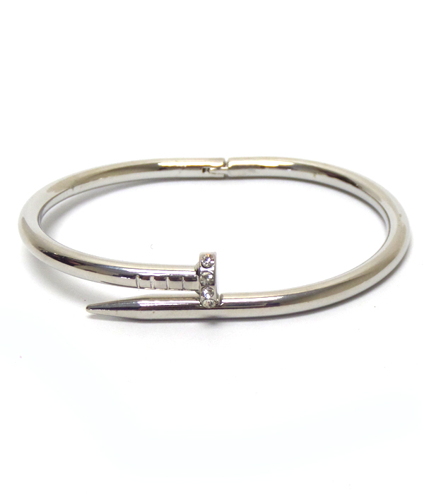 Crystal head nail hinge bangle bracelet