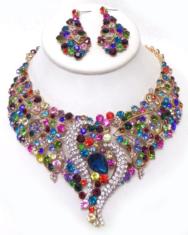 Luxury class victorian style and australian glass dop party necklace set