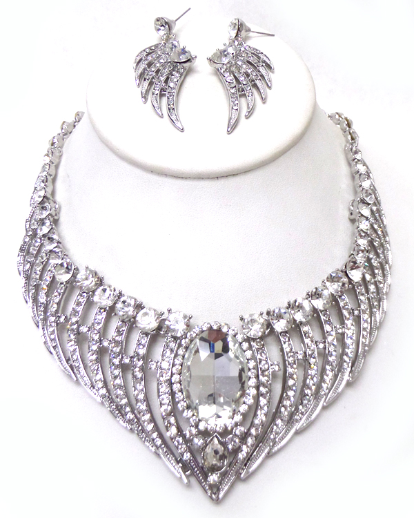 Luxury class victorian style and australian glass dop party necklace set