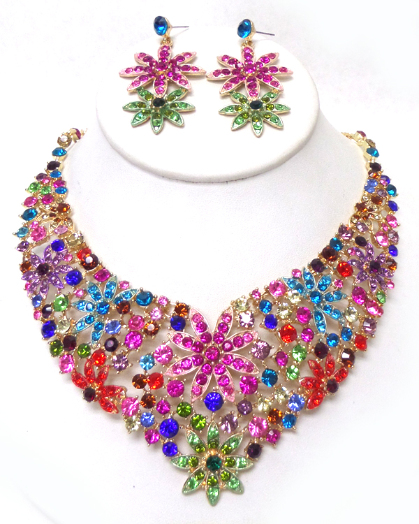 Luxury class victorian style and australian glass dop party necklace set