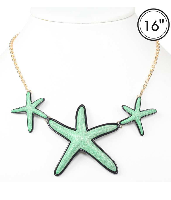 MULTI STARFISH LINK NECKLACE