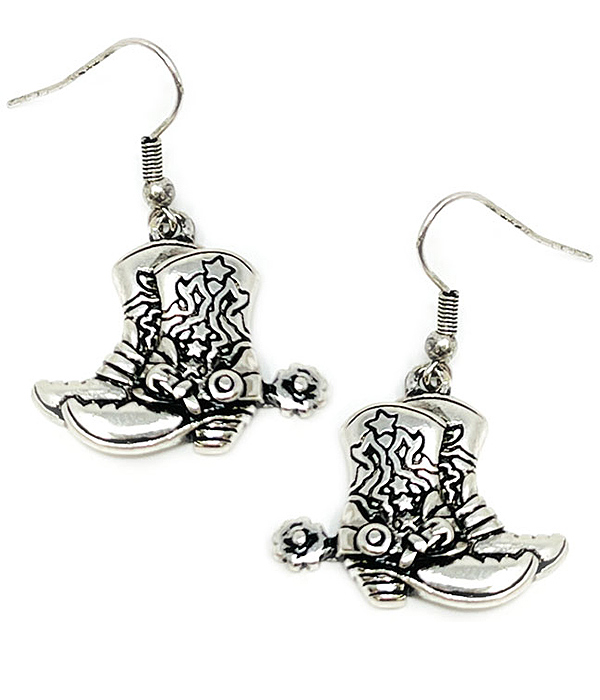 Western theme cowboy boots earring