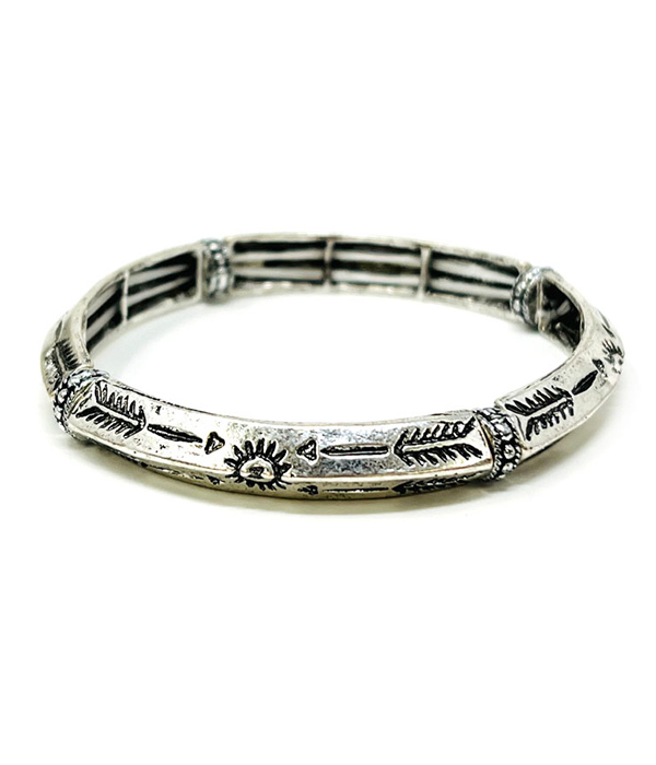 WESTERN THEME STACKABLE STRETCH BRACELET - ARROW