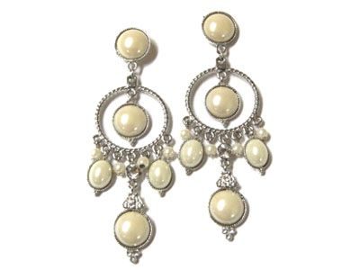 Formica stone and beads drop earring earring