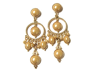 Formica stone and beads drop earring earring