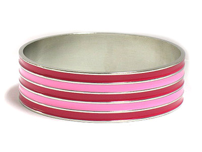 ENAMEL PAINTED STRIPE BANGLE BRACELET 