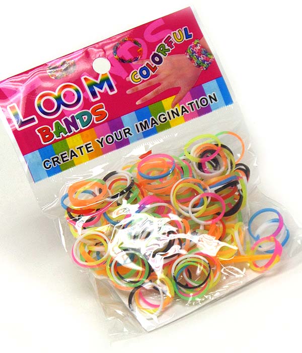 Assorted color loom rubber bands mens jewelry