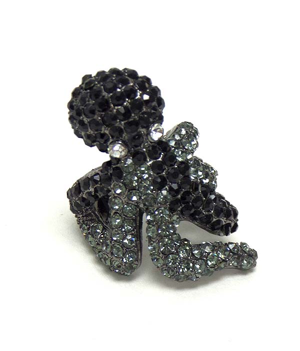 Crystal octopus stretch ring