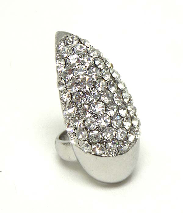 Crystal eagle claw finger nail ring