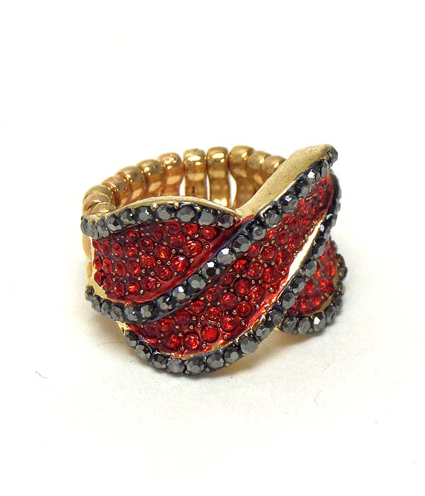 Crystal stud stretch ring