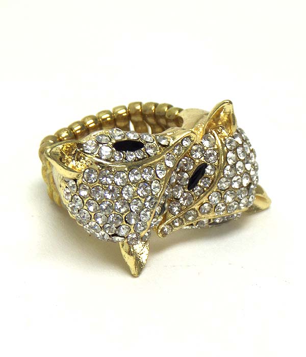 Crystal fox stretch ring