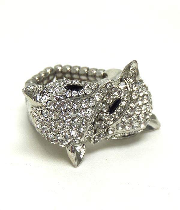 Crystal fox stretch ring