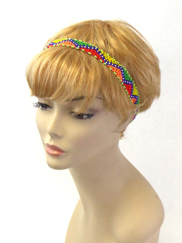 Multi seed bead bohemian stretch headband