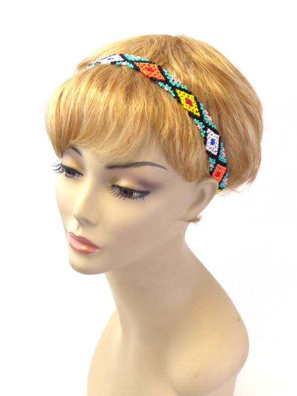Multi seed bead bohemian stretch headband