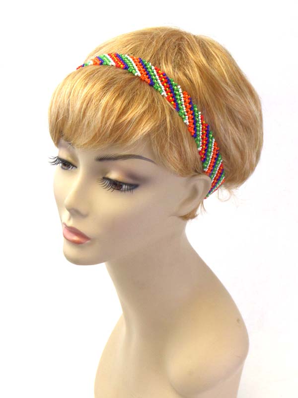 Multi seed bead bohemian stretch headband