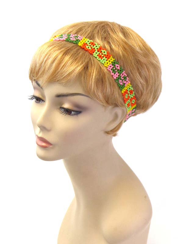 Multi seed bead bohemian stretch headband