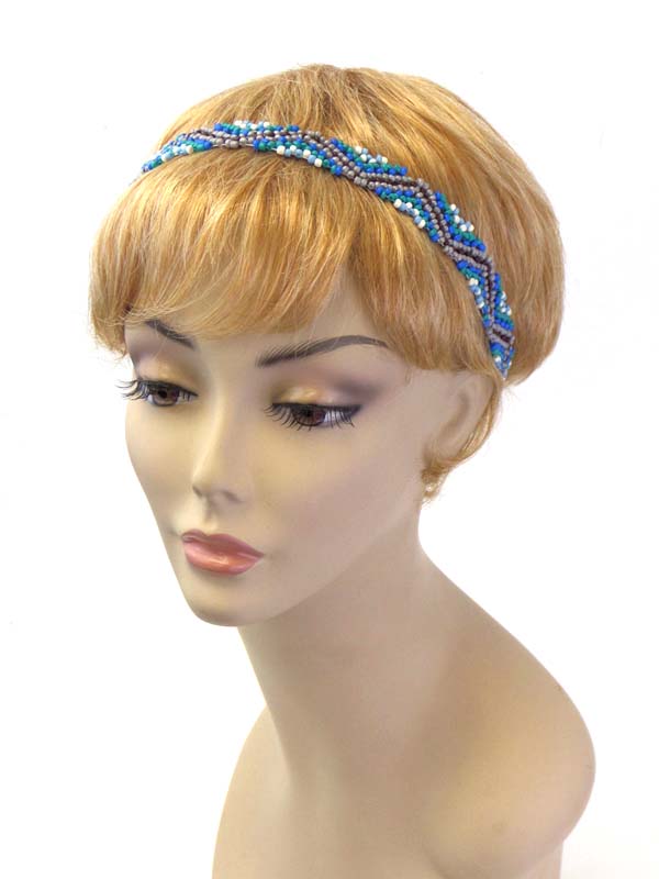 Multi seed bead bohemian stretch headband