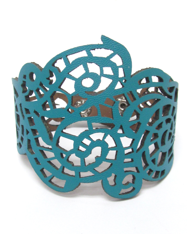 Cut out leather wristbad bracelet