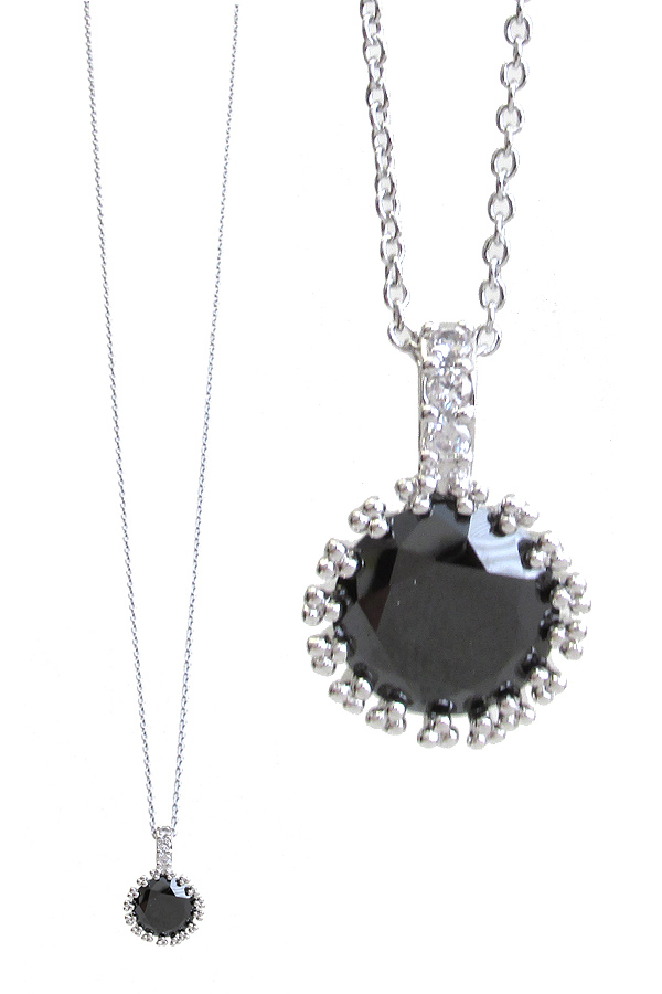 Made in korea whitegold plating crystal pendant necklace