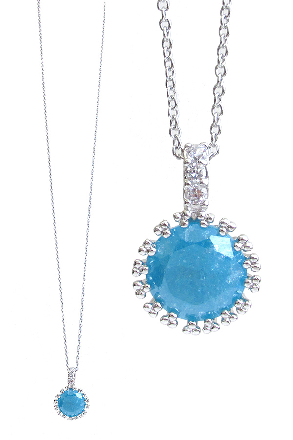 Made in korea whitegold plating crystal pendant necklace