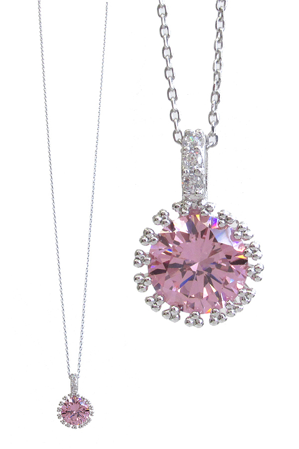 Made in korea whitegold plating crystal pendant necklace