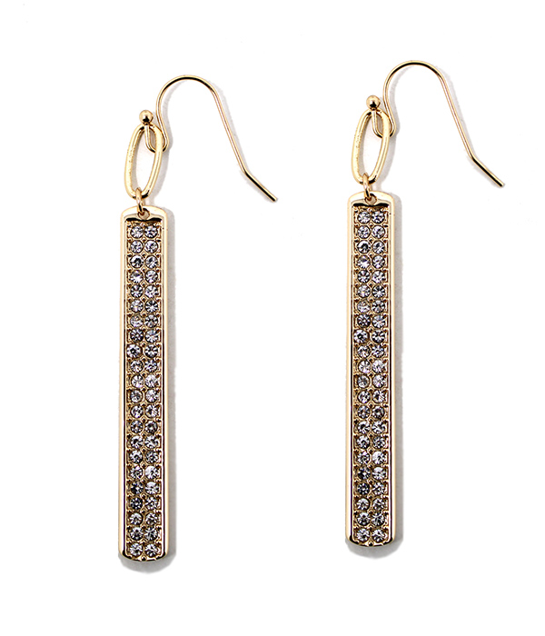Crystal stud bar earring