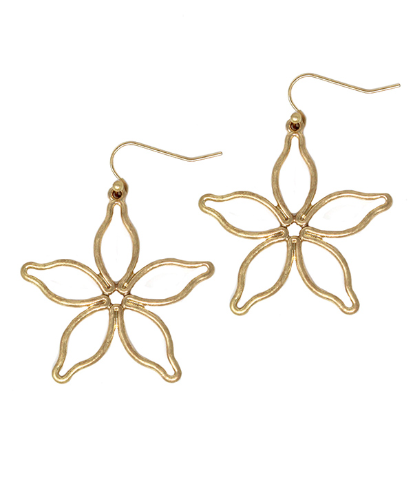 METAL WIRE FLOWER EARRING