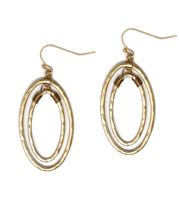 Double oval dangle earring