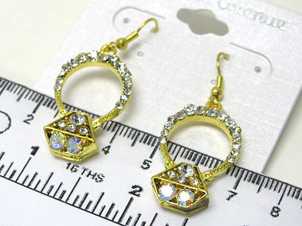 Crystal round designer style drop earring
