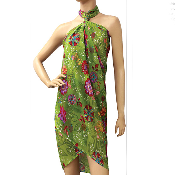 100% polyester flower with leafs garden pareo